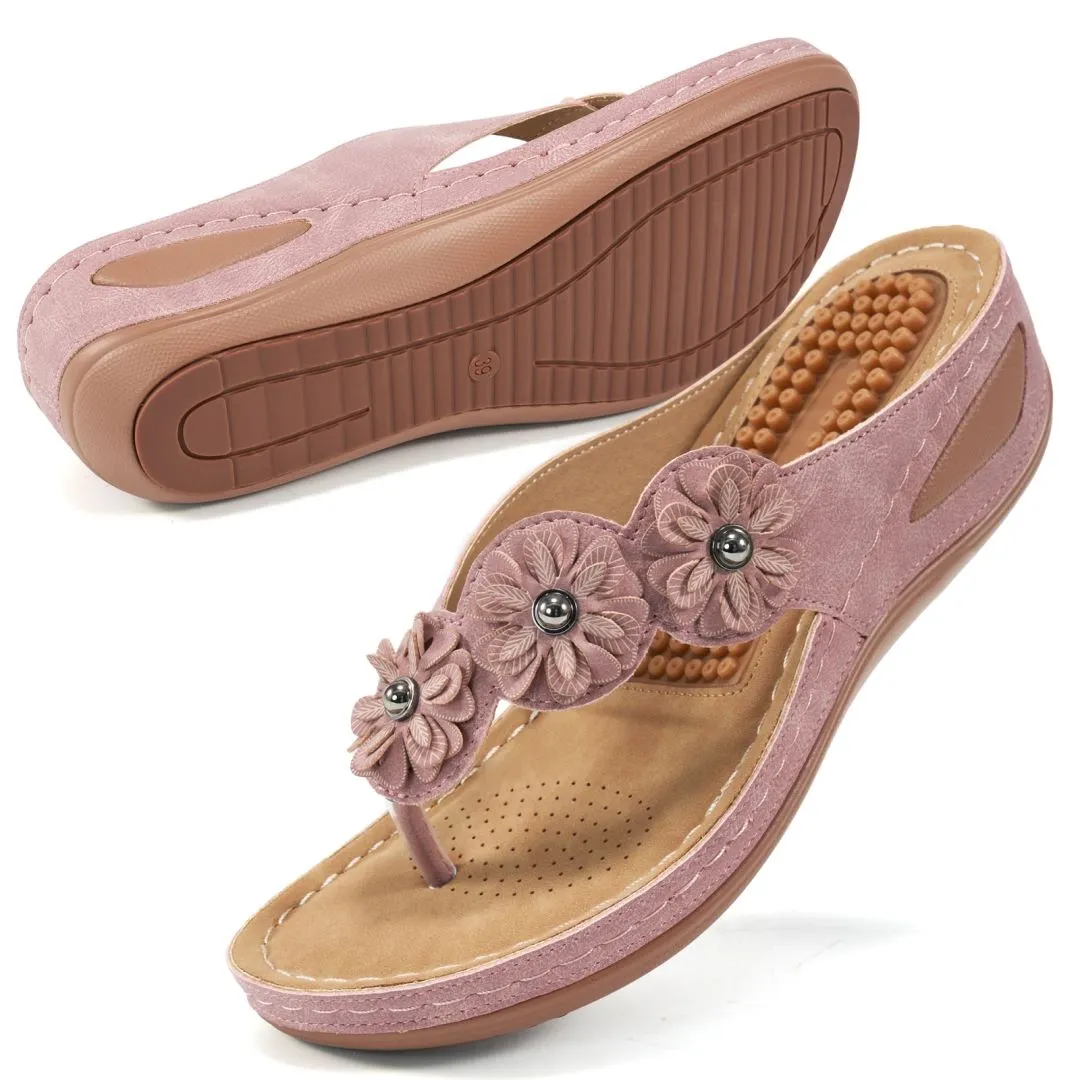 【No.6】Wedge Sandals Ladies Flip Flops Bohemian Sandals