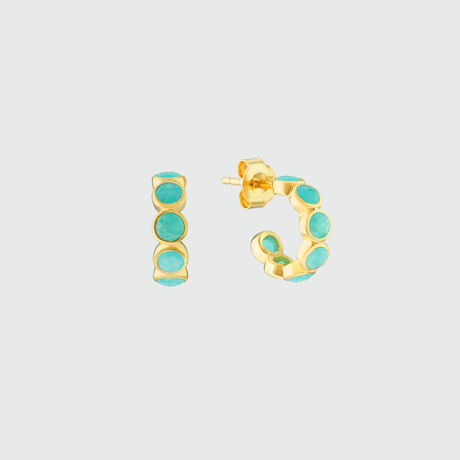 Ortigia Mini Amazonite & Gold Vermeil Hoop Earrings