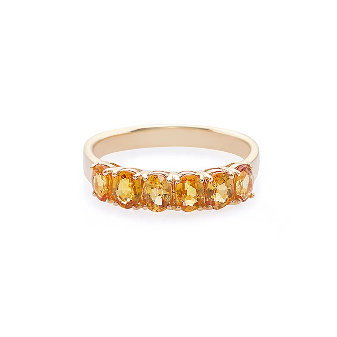 Oval Cut Yellow Sapphire Ring in Yellow Gold