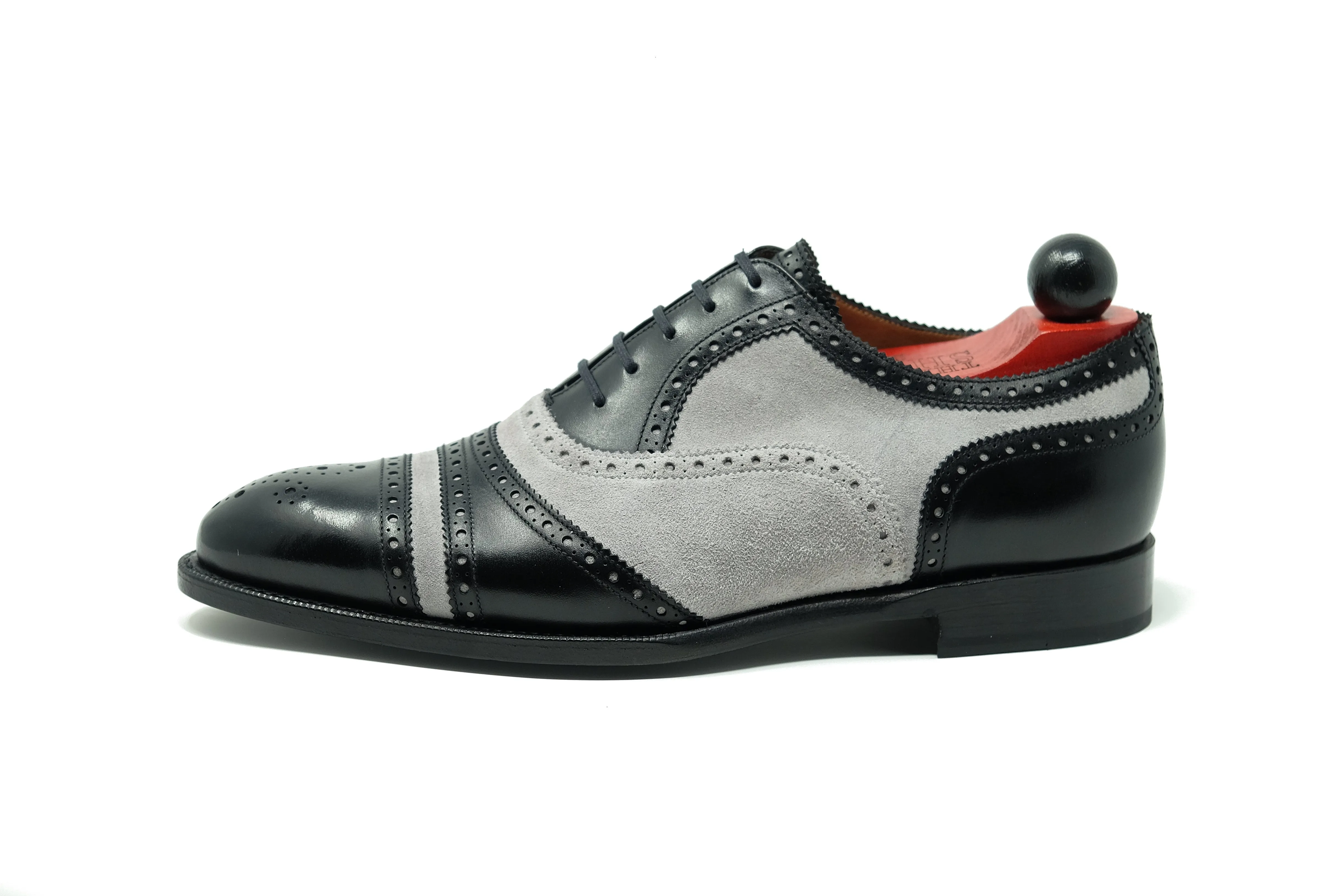 Phillips - MTO - Black Calf / Light Grey Suede - NGT Last - Single Leather Sole