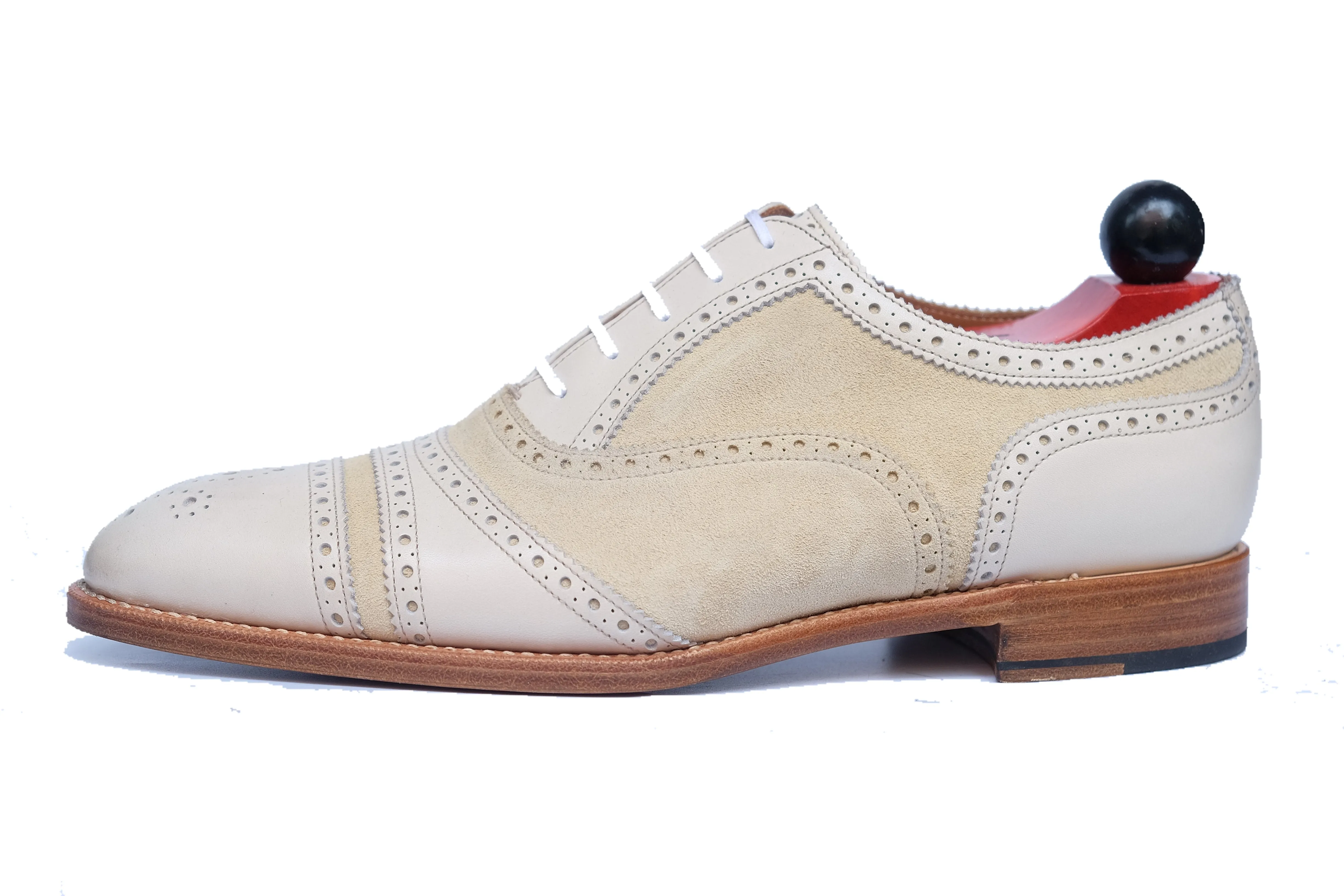 Phillips - MTO - Cream Calf / Cream Suede - NGT Last - Single Leather Sole