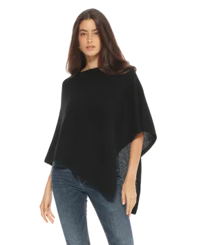 Pure Cashmere Capelet Poncho Black