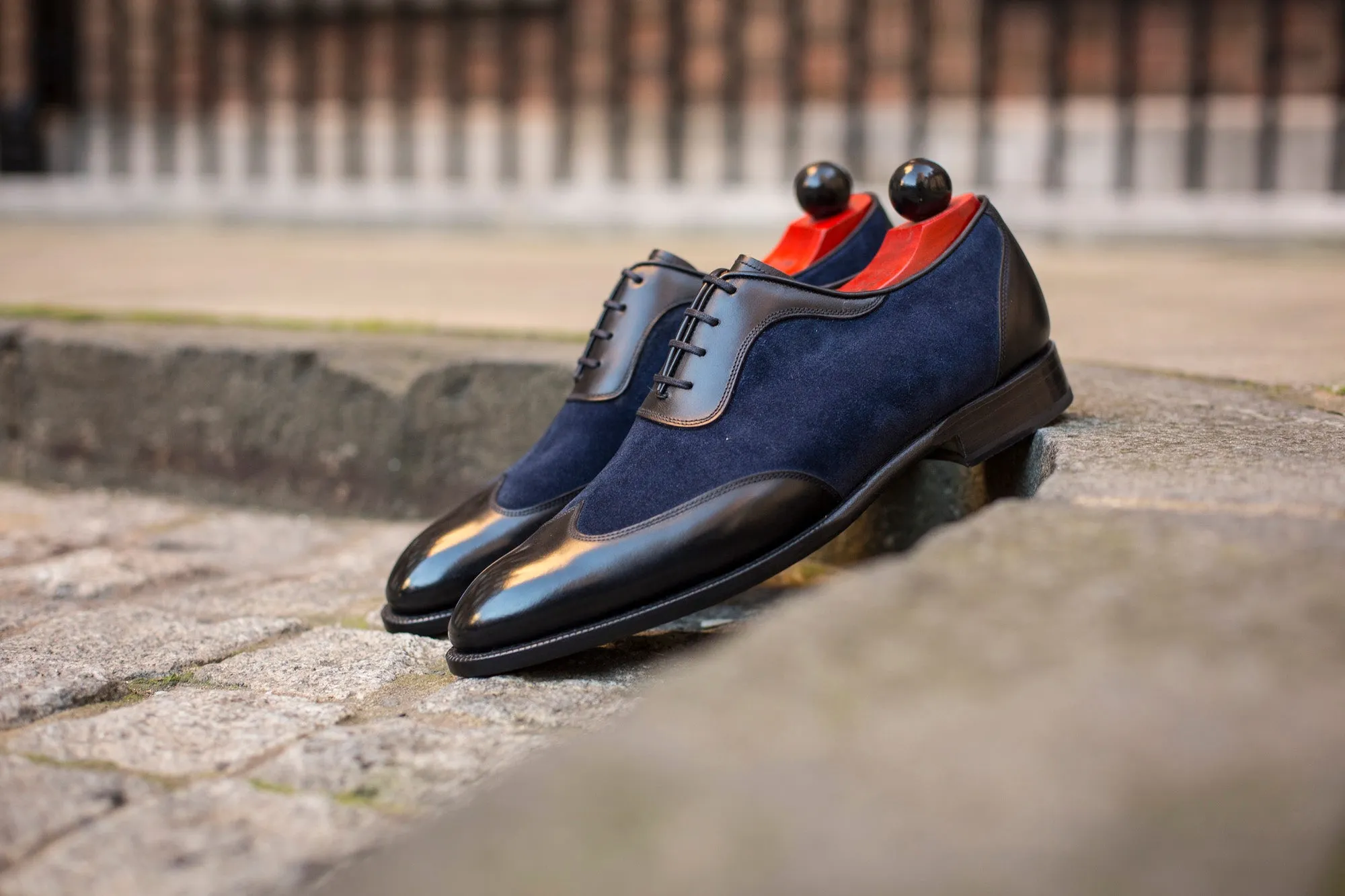 Rainier - MTO - Black Calf / Dark Blue Suede - NGT Last - Single Leather Sole