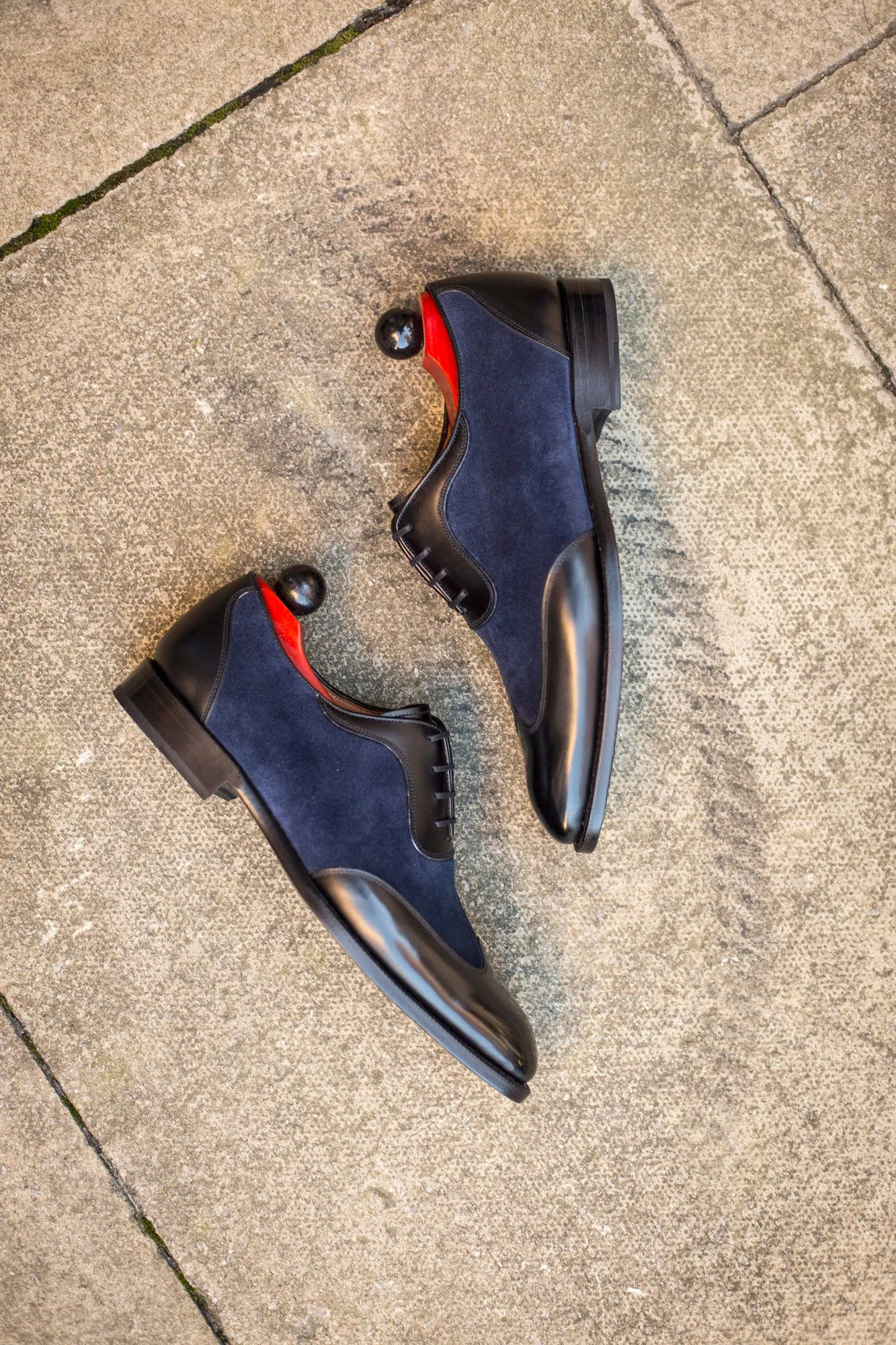 Rainier - MTO - Black Calf / Dark Blue Suede - NGT Last - Single Leather Sole