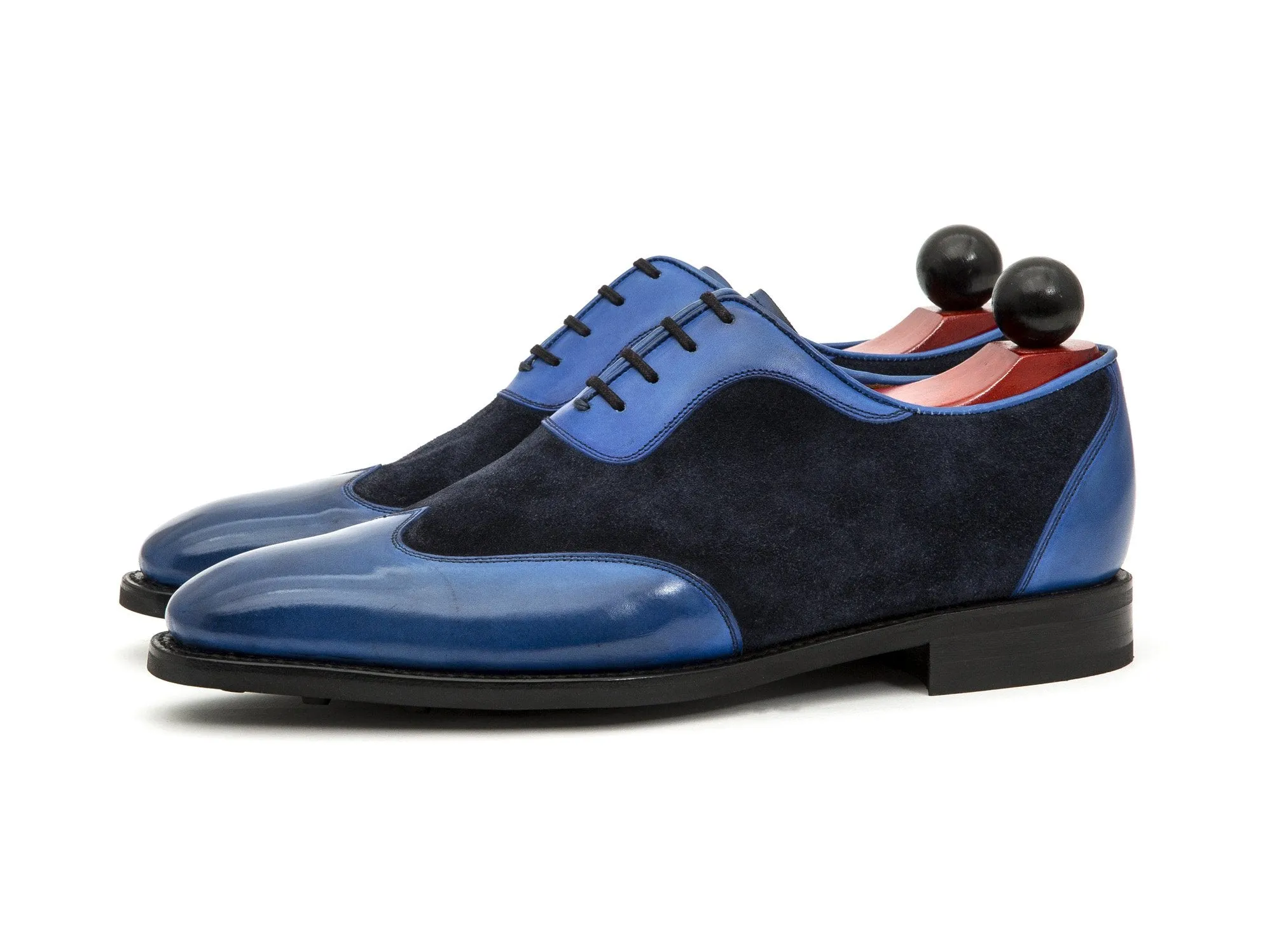 Rainier - MTO - Sky Blue Calf / Navy Suede - LPB Last - Country Rubber Sole