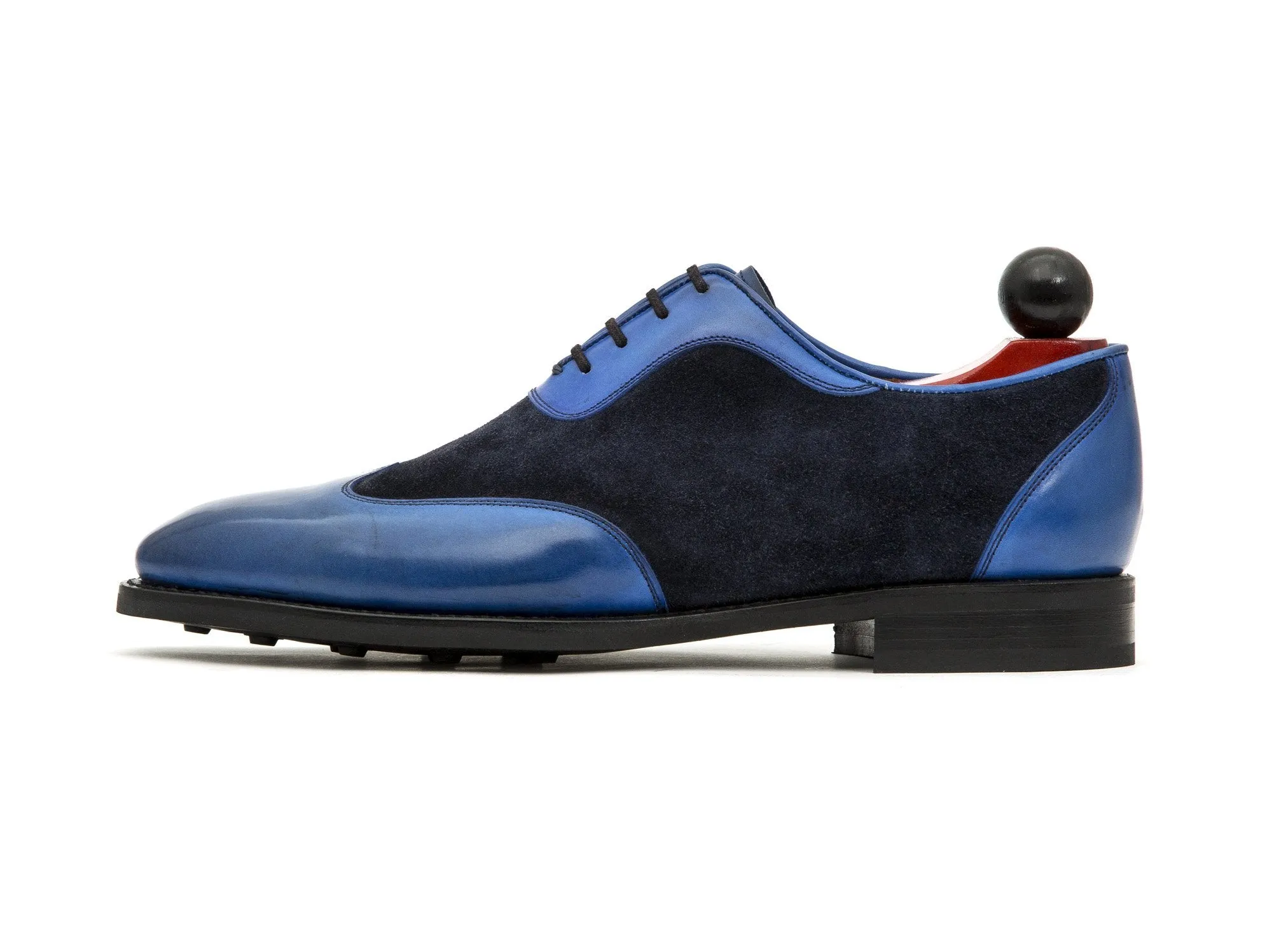 Rainier - MTO - Sky Blue Calf / Navy Suede - LPB Last - Country Rubber Sole