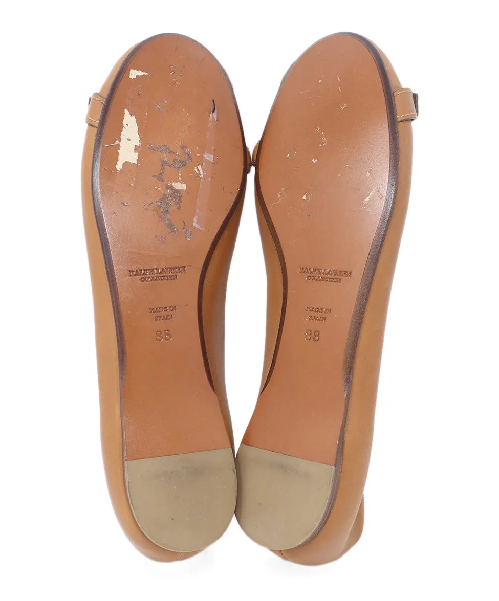 Ralph Lauren Tan Leather Flats sz 8