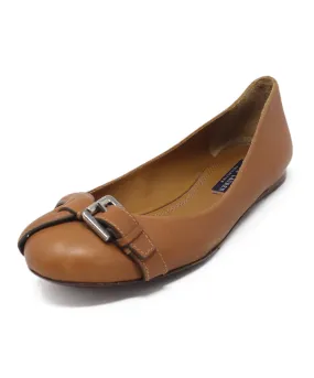 Ralph Lauren Tan Leather Flats sz 8