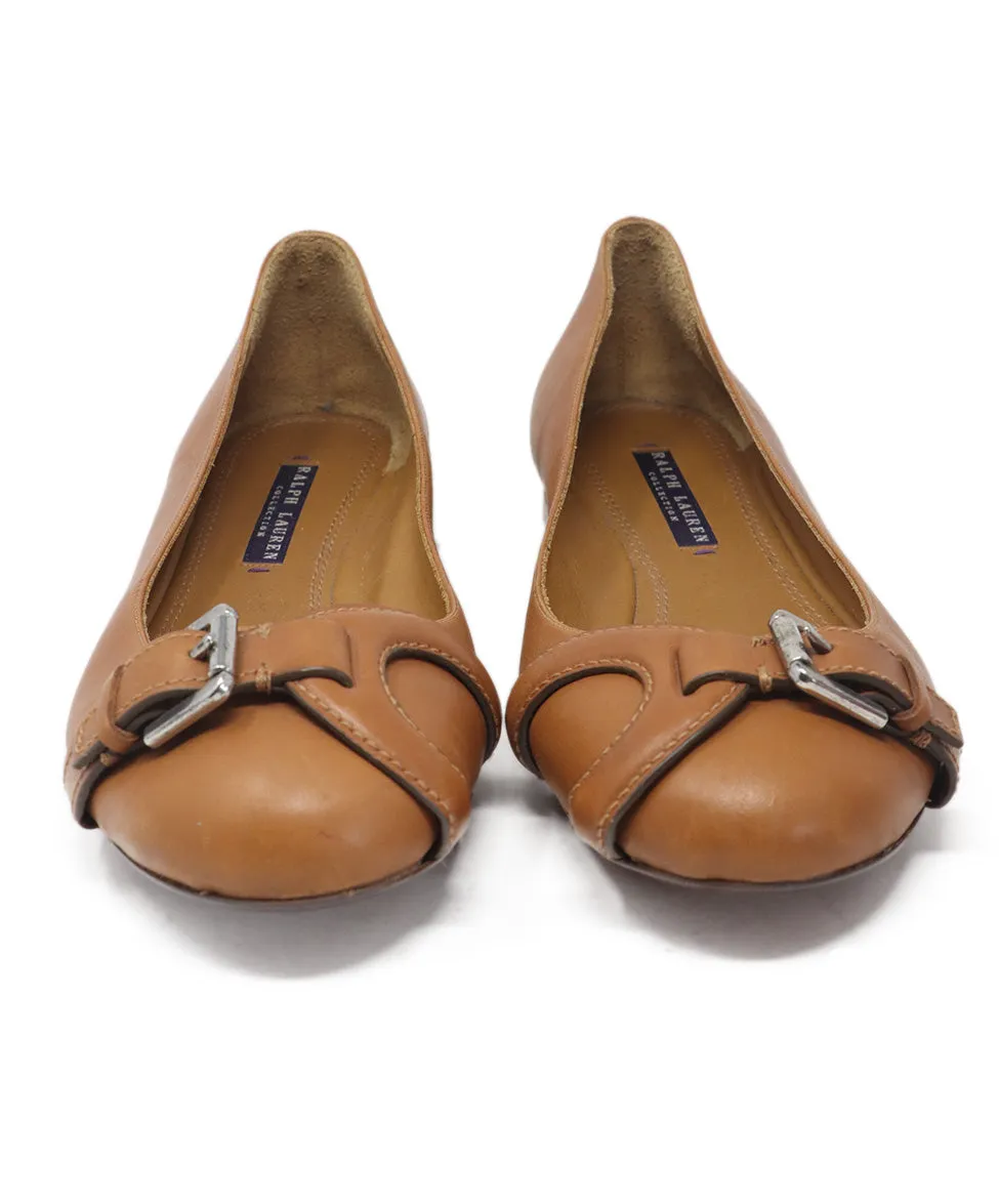 Ralph Lauren Tan Leather Flats sz 8