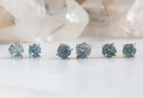 Raw Montana Sapphire Stud Earrings