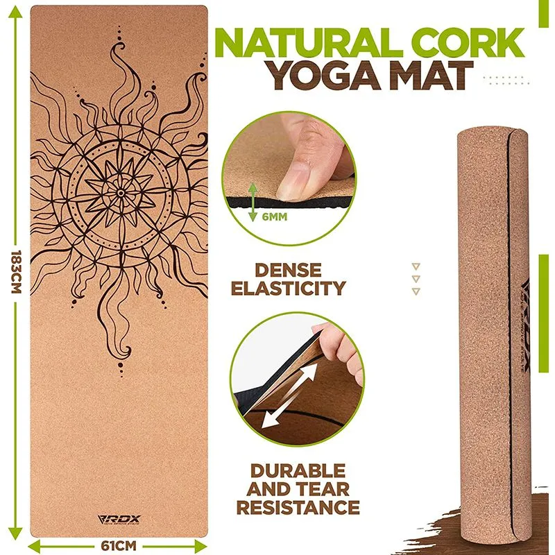 RDX D2 6mm Cork Yoga Mat