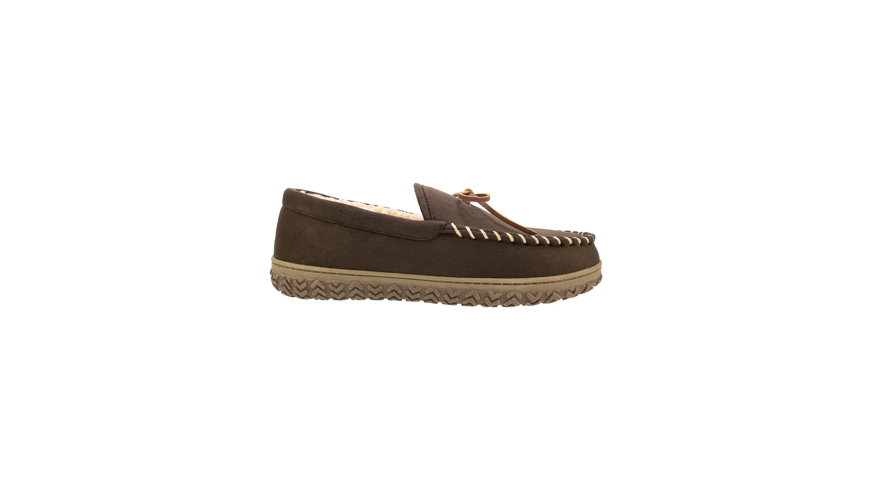 Rugged Microsuede Boater Moccasin Slippers