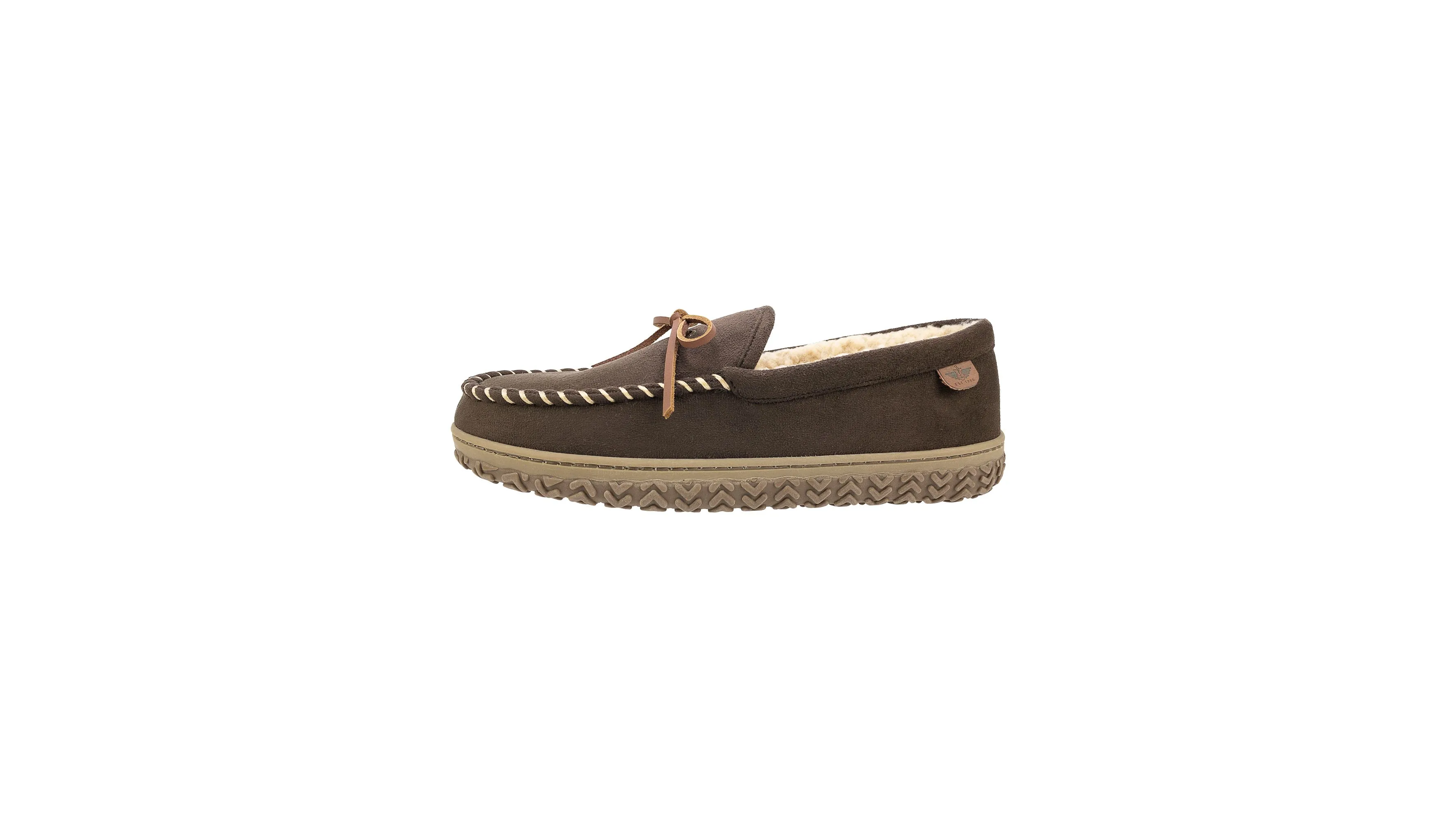 Rugged Microsuede Boater Moccasin Slippers