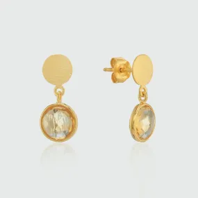 Salina Gold Vermeil & Citrine Disc Earrings