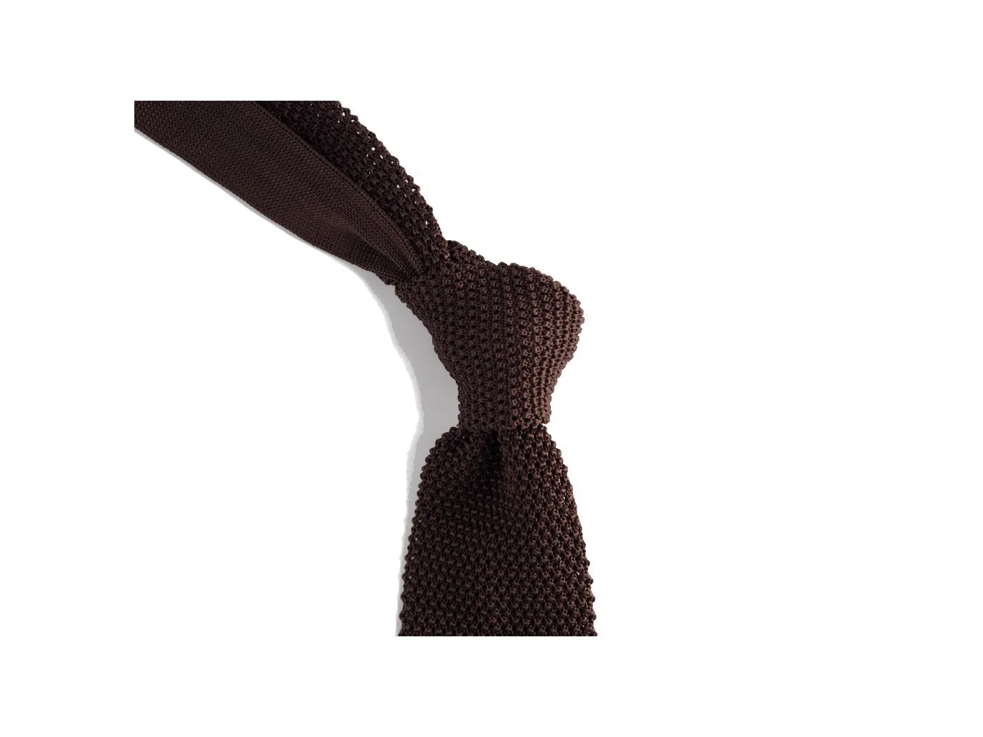 Silk Knit Tie Dark Brown