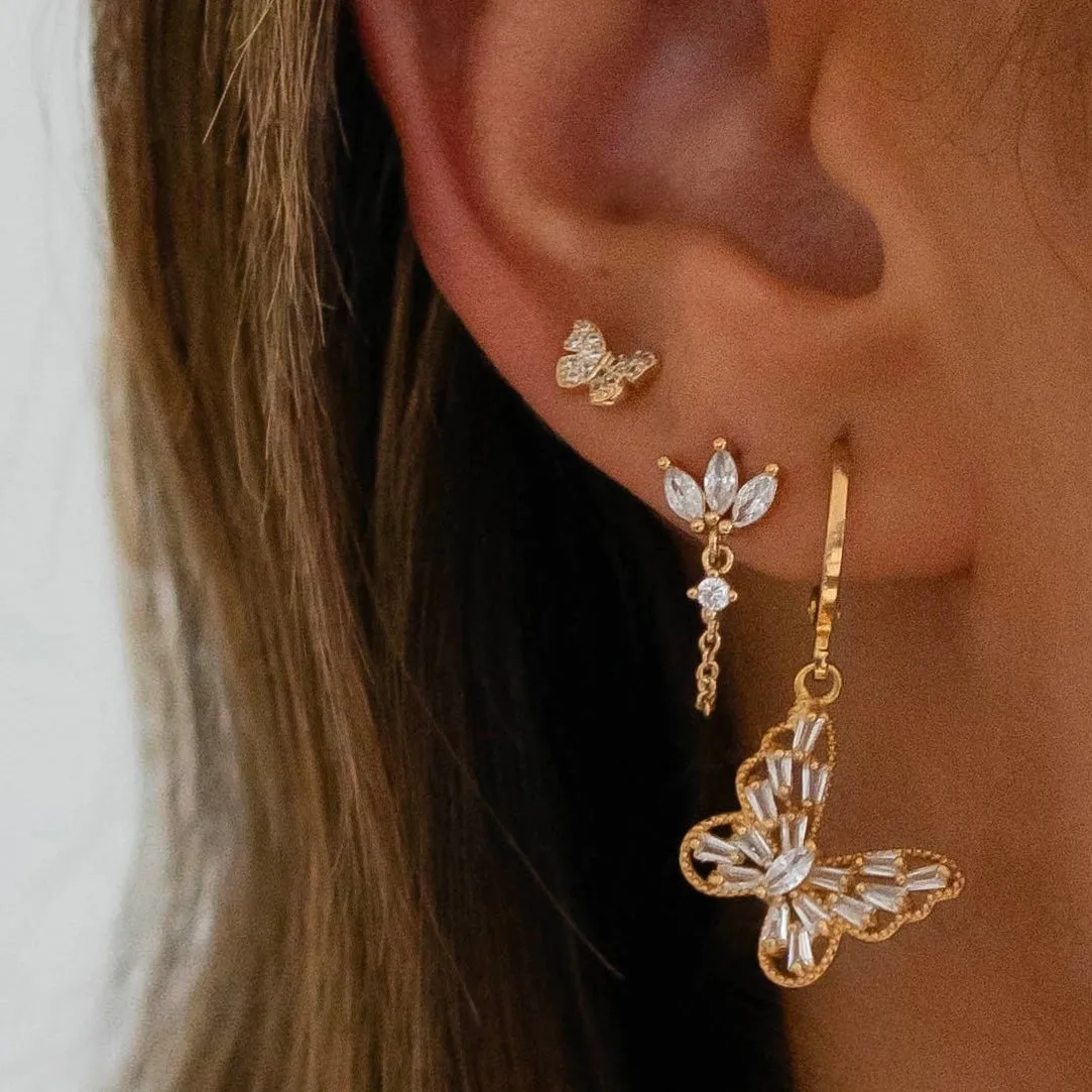 Sparkling Diamonds Butterfly Earring