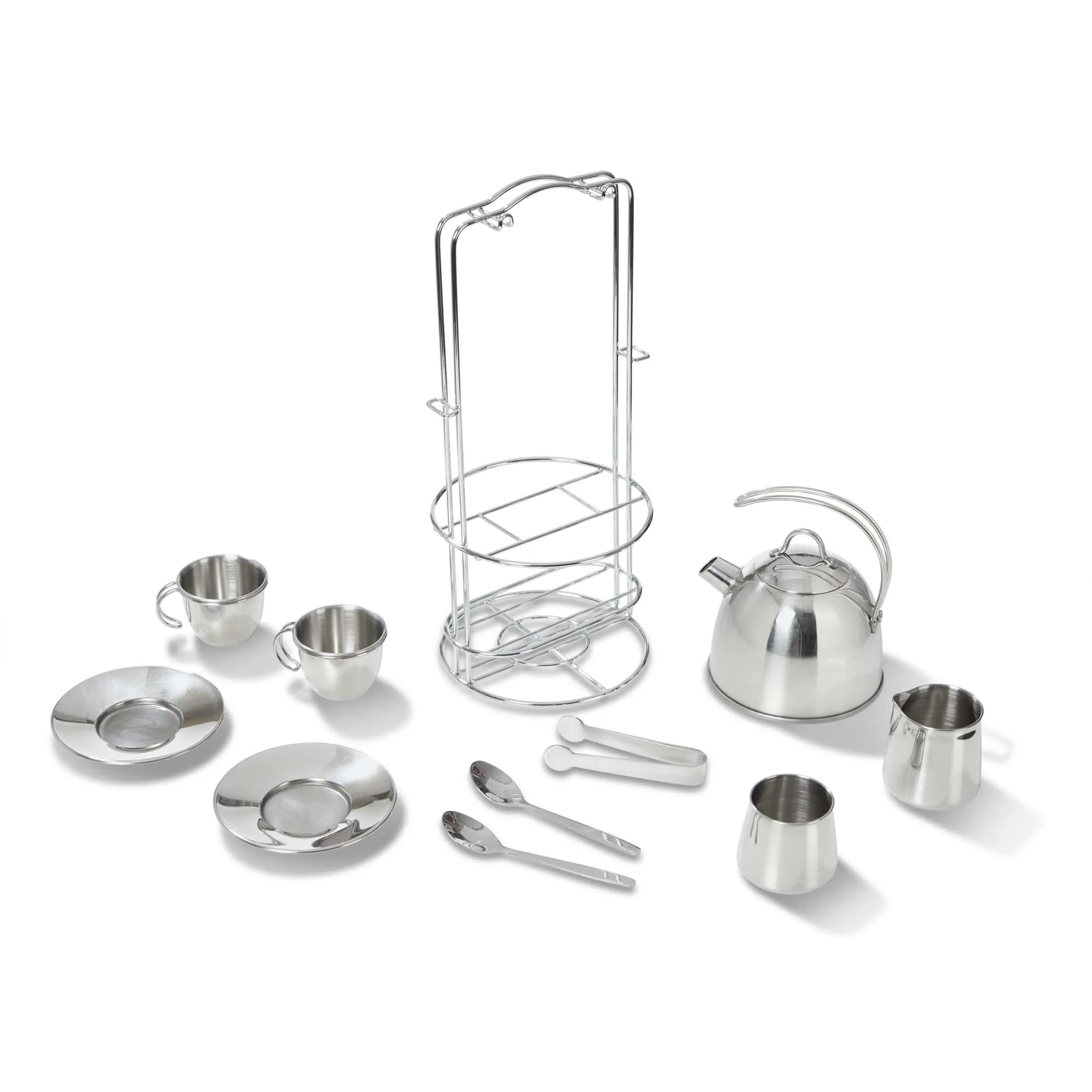 Stainless Steel Tea Set with Storage Stand