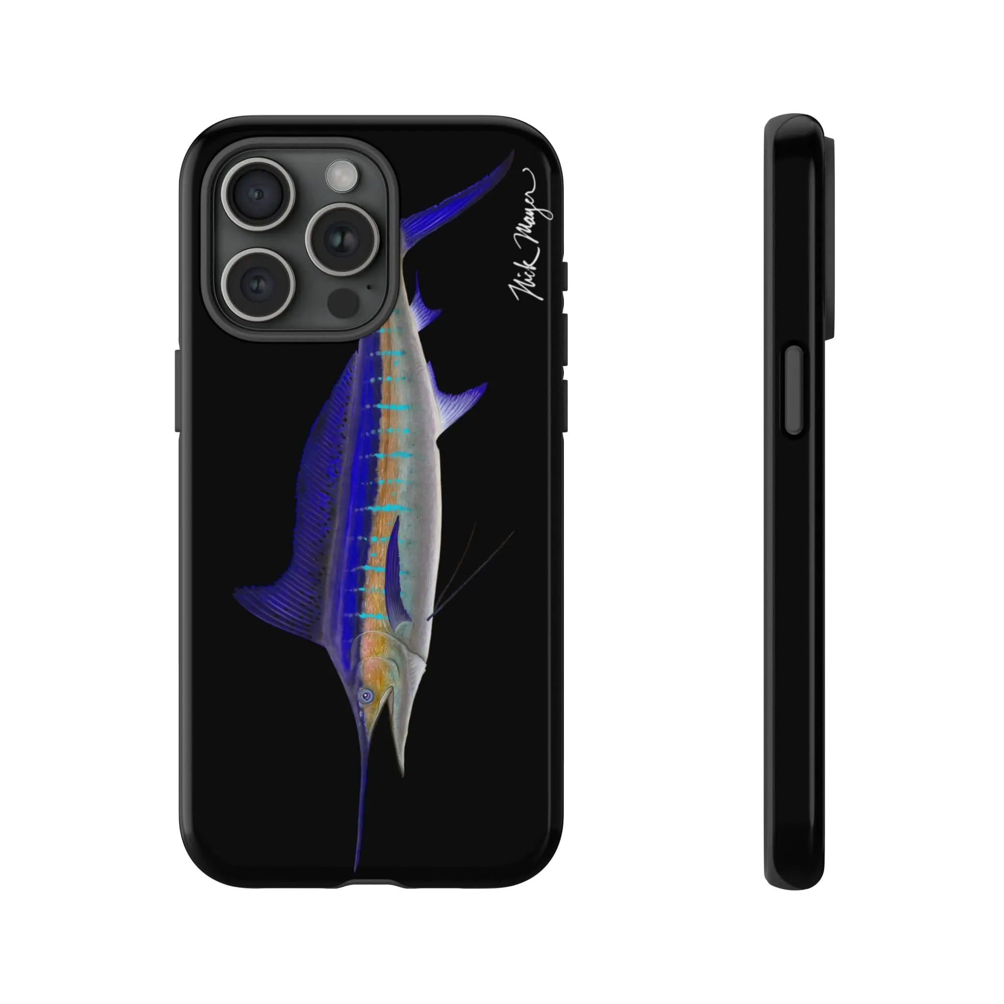 Striped Marlin Black iPhone 15 Case