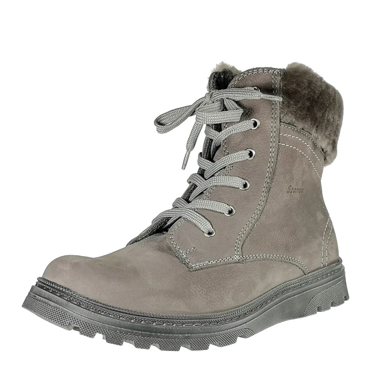 Szamos kid insulated girl boots grey with fur heel liner big kid size