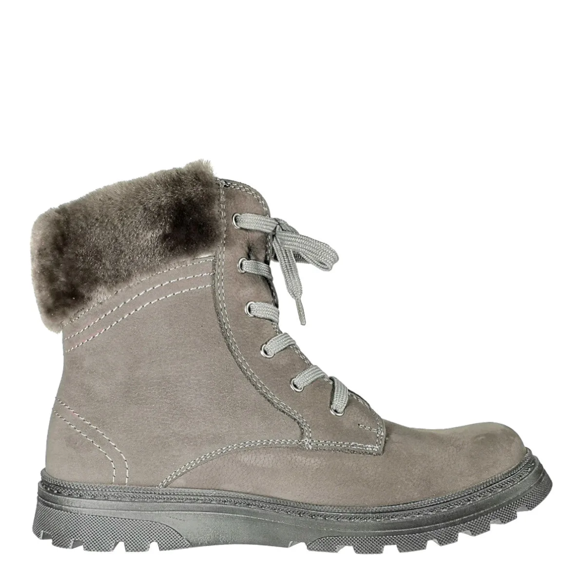 Szamos kid insulated girl boots grey with fur heel liner big kid size