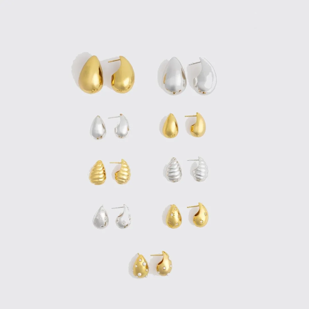 Teardrop Constellation Gold 20mm Stud Earrings