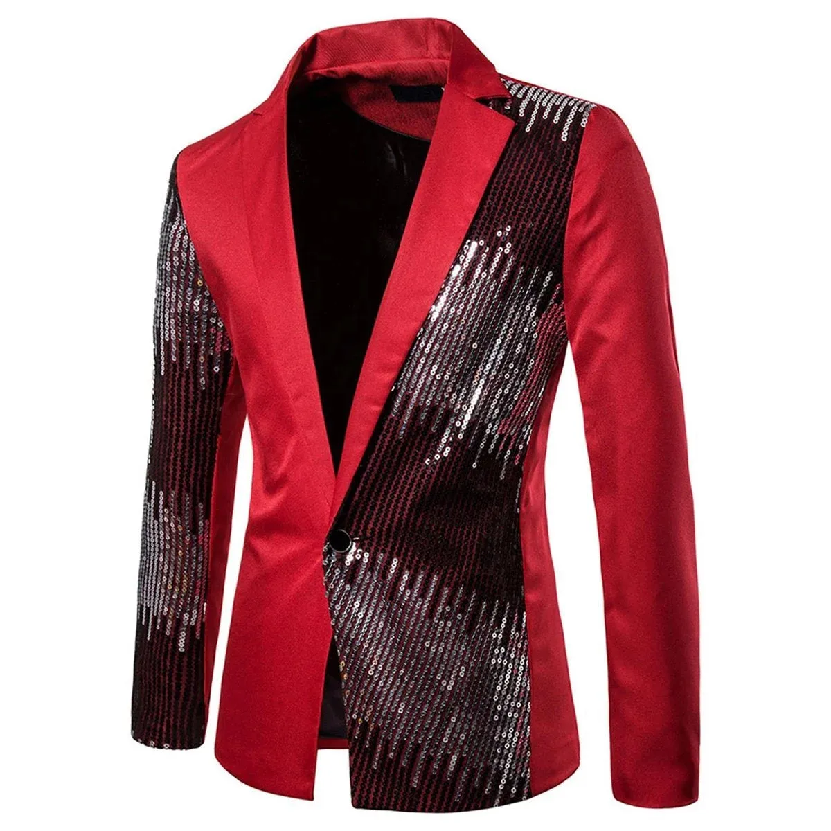 The Strass Slim Fit Blazer Suit Jacket - Scarlet