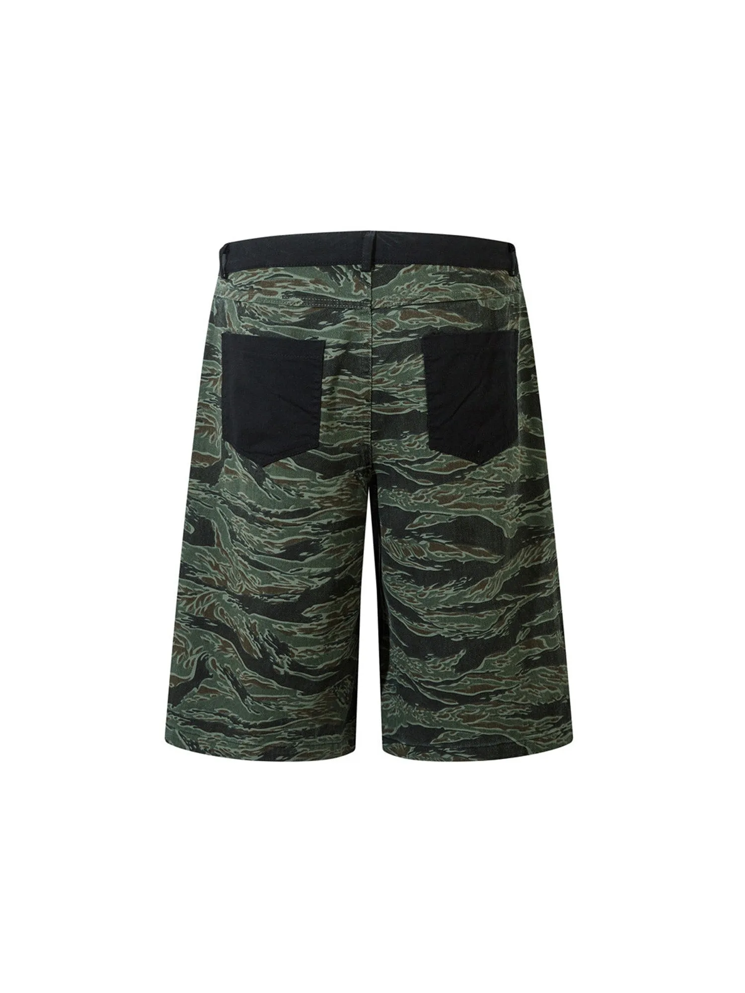 Thesupermade High Street Patchwork Camouflage Contrast Denim Jorts