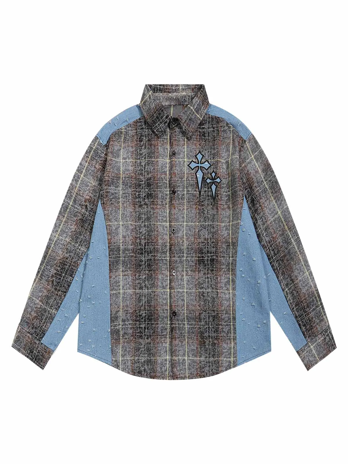 Thesupermade High Street Ripped Patchwork Shirt