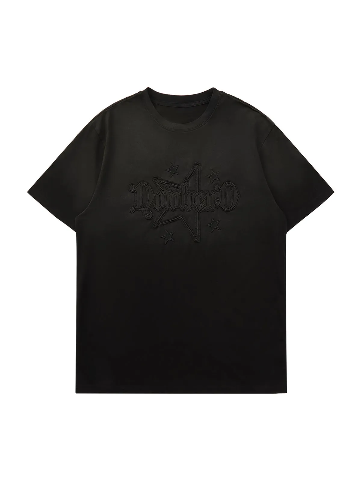 Thesupermade Retro Street Gradient Star Embroidery Rap T-Shirt