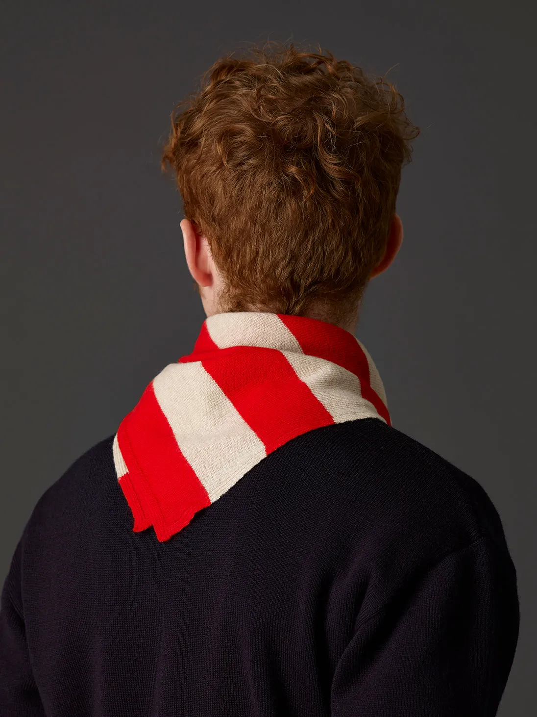 Wide Stripe Square Neckerchief Cosmos & Oatmeal Sample Sale