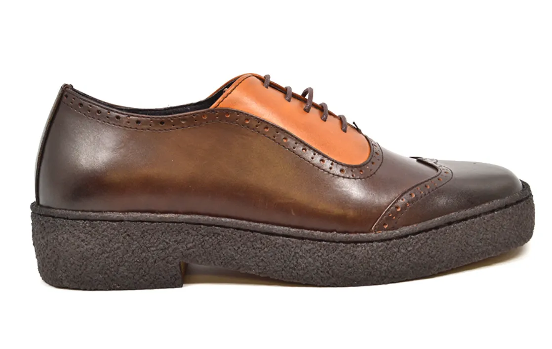 Wingtips Brown & Rust Leather Low Cut