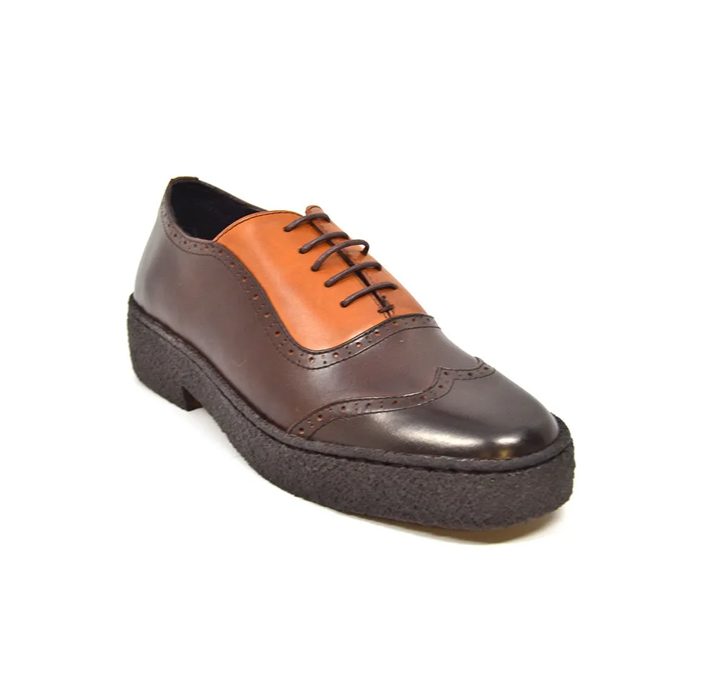 Wingtips Brown & Rust Leather Low Cut