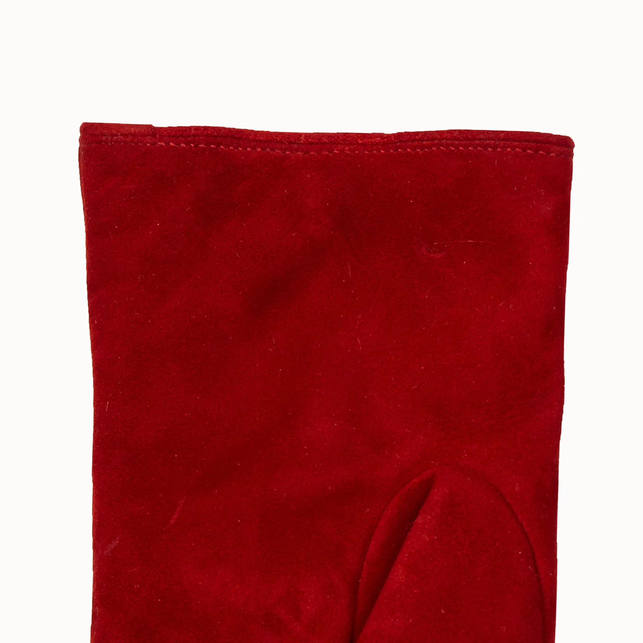 Women’s Fingerless Suede Mittens with Faux Fur Trim