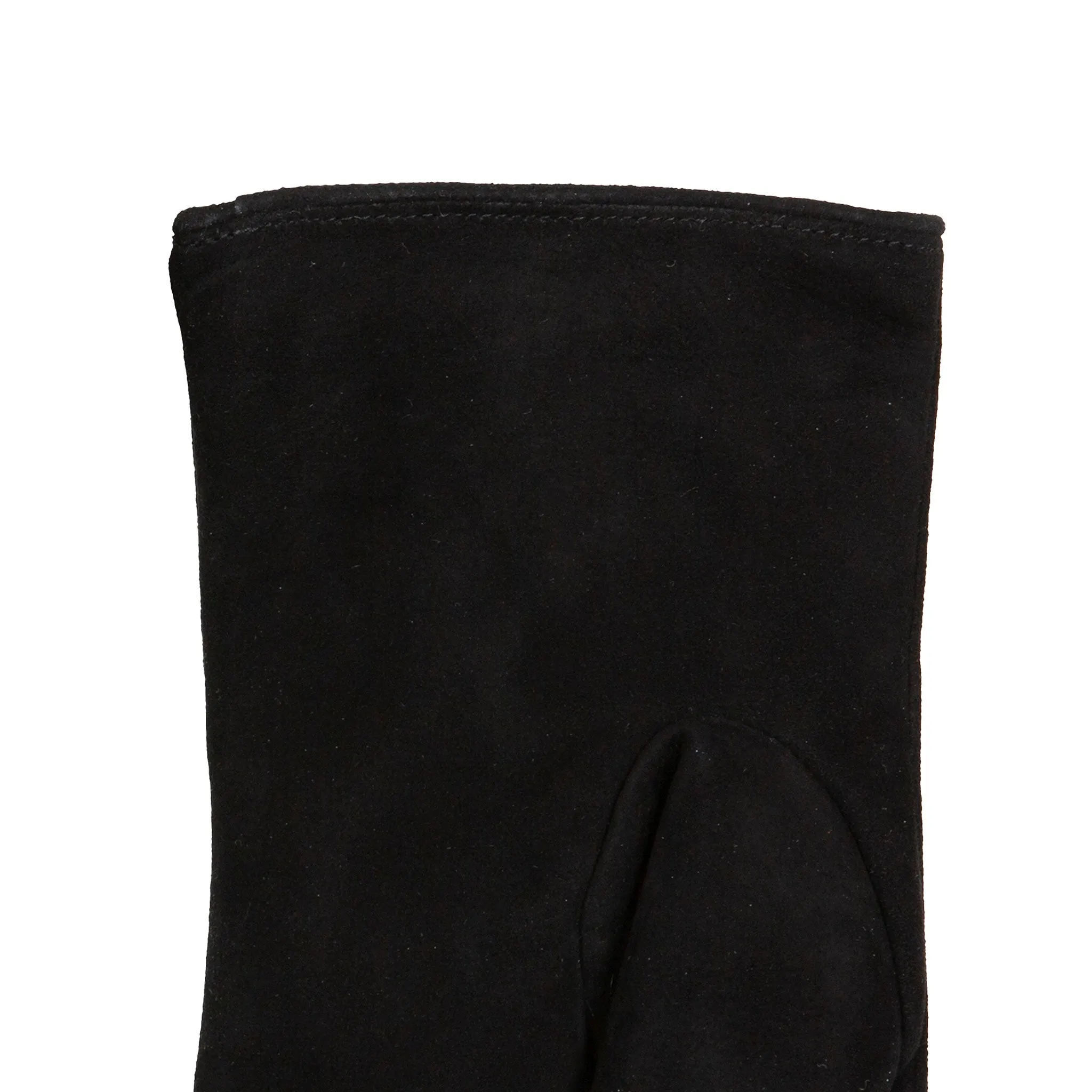 Women’s Fingerless Suede Mittens with Faux Fur Trim