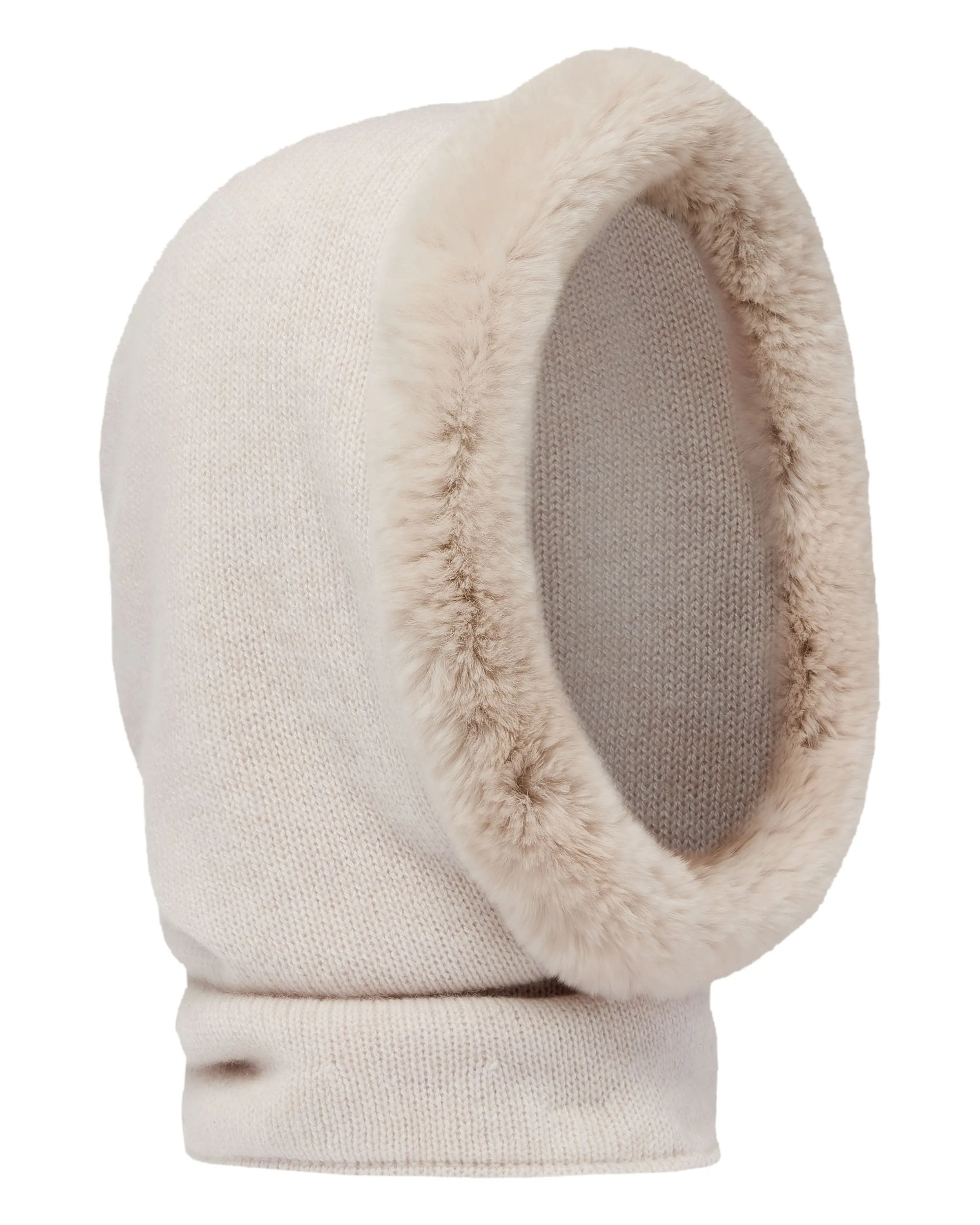 Women's Fur Trim Ski Hood Frost White