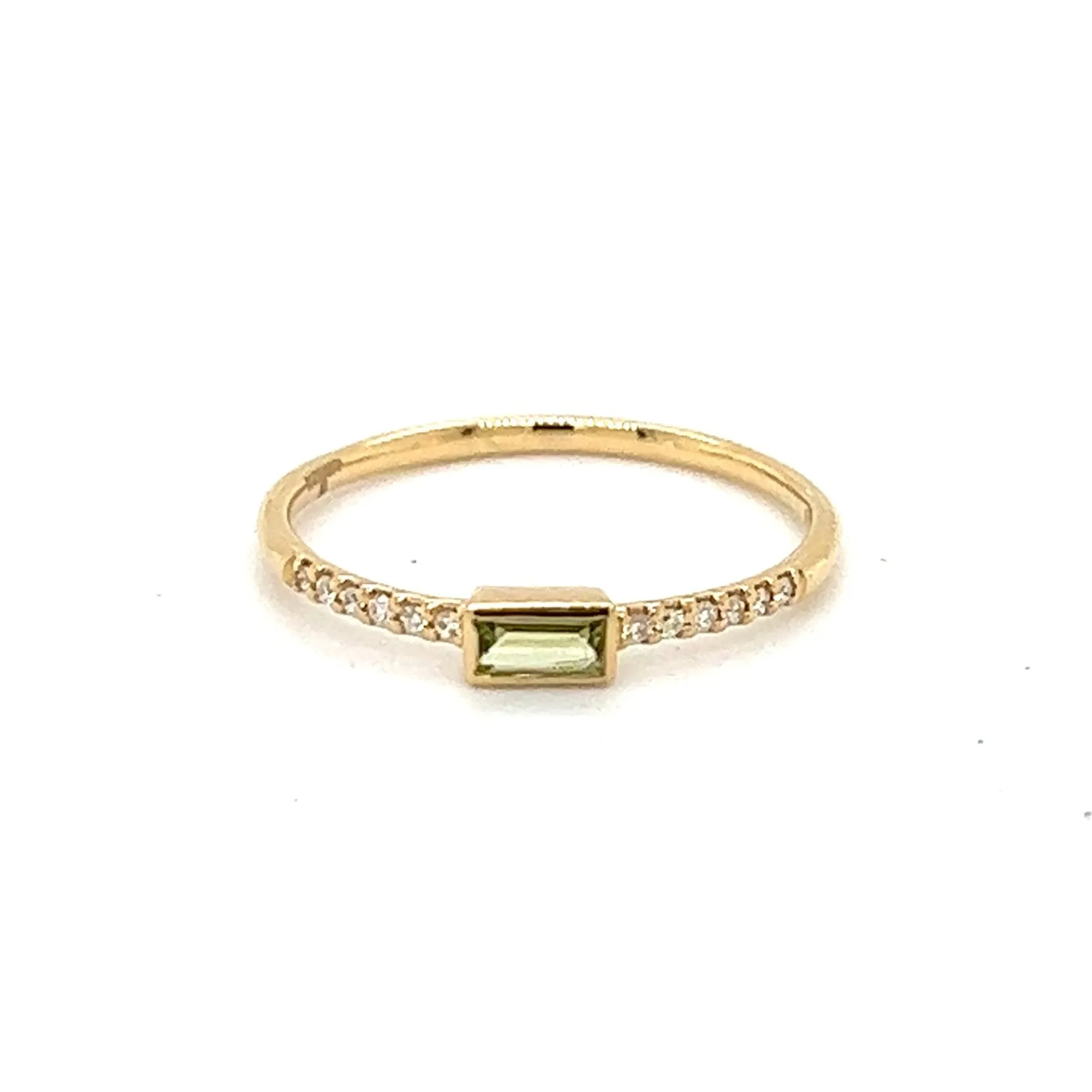 Yellow Gold Diamond & Peridot Ring